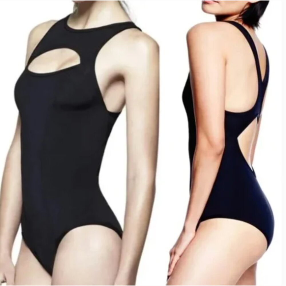 NWT Chromat Cuout Swimsuit One Piece Raceback Black Size XS